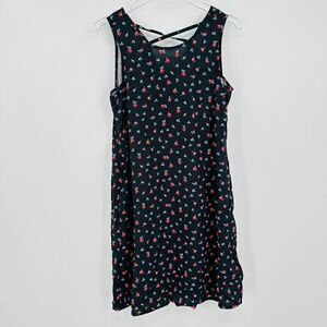 GAP Size Small Black Floral Sleeveless 90s Style Mini Summer Dress